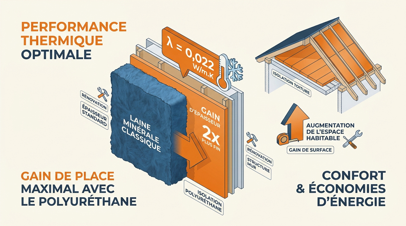 Pose de panneaux de polyuréthane rigides pour une isolation thermique performante en rénovation intérieure